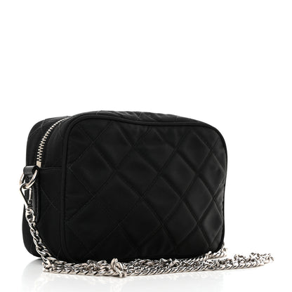Prada Nylon Tessuto Impuntu Quilted Chain Crossbody Black 2 of 11