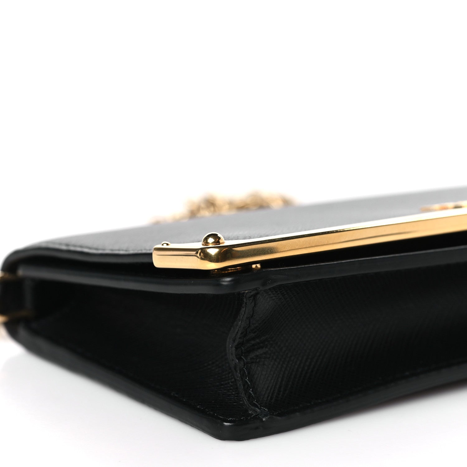 Prada Saffiano Mini Cahier Crossbody Bag Black 7 of 8