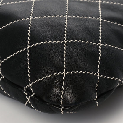 Chanel Lambskin Contrast Stitch Shoulder Bag Black 10 of 10