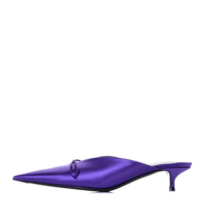 Balenciaga Satin Pointed Toe Knife 40mm Mules 38 Violet Vif 1 of 8