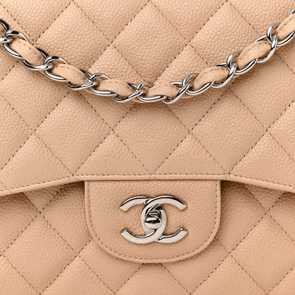 Chanel Caviar Quilted Jumbo Double Flap Light Beige 8 of 10