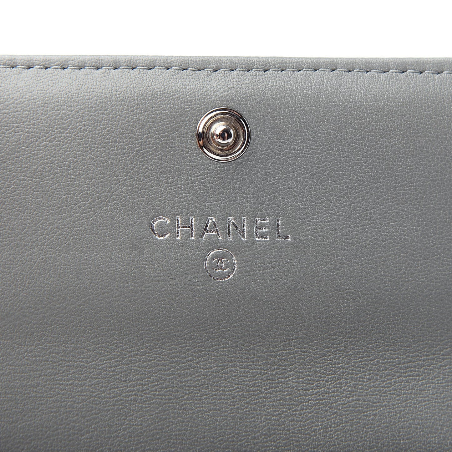Calfskin Quilted Boy Card Holder Grey