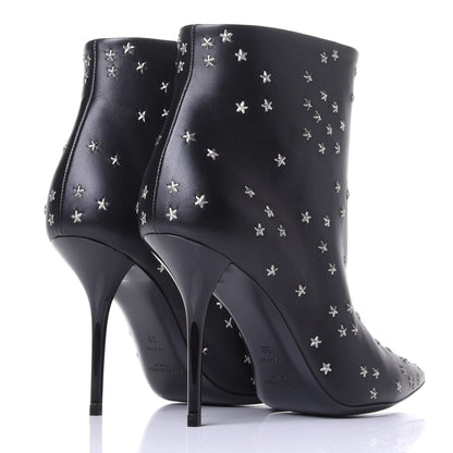 Saint Laurent Calfskin Star Studded Ankle Booties 38 Black 4 of 11