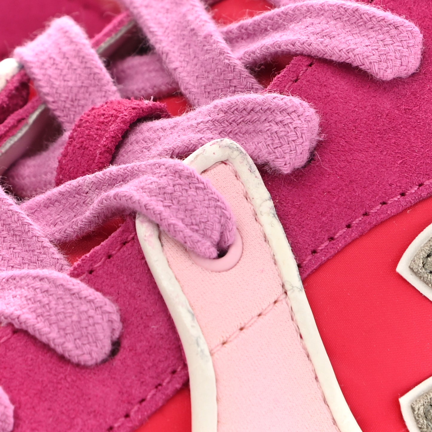 Nylon Calfskin Suede Womens CC Sneakers 40 Fuchisa Pink