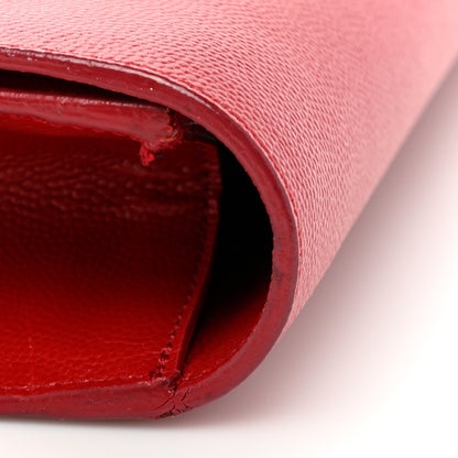 Saint Laurent Calfskin Monogram Cassandre Clutch Rouge Orient 19 of 20