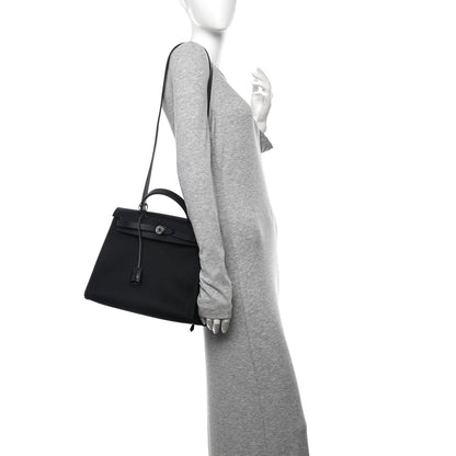 Hermes Military Toile Vache Hunter Herbag Zip PM 31 Black 2 of 11