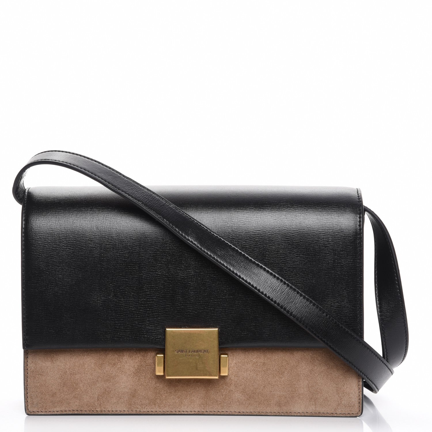 Saint Laurent Calfskin Suede Medium Bellechasse Black Beige 1 of 7