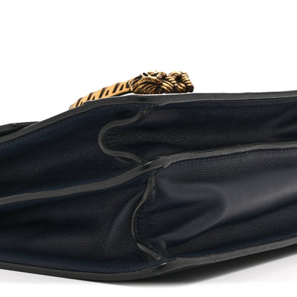 Gucci Moon Calfskin Bamboo Web Medium Dionysus Top Handle Bag Blue Emerald Hibiscus Red 9 of 10