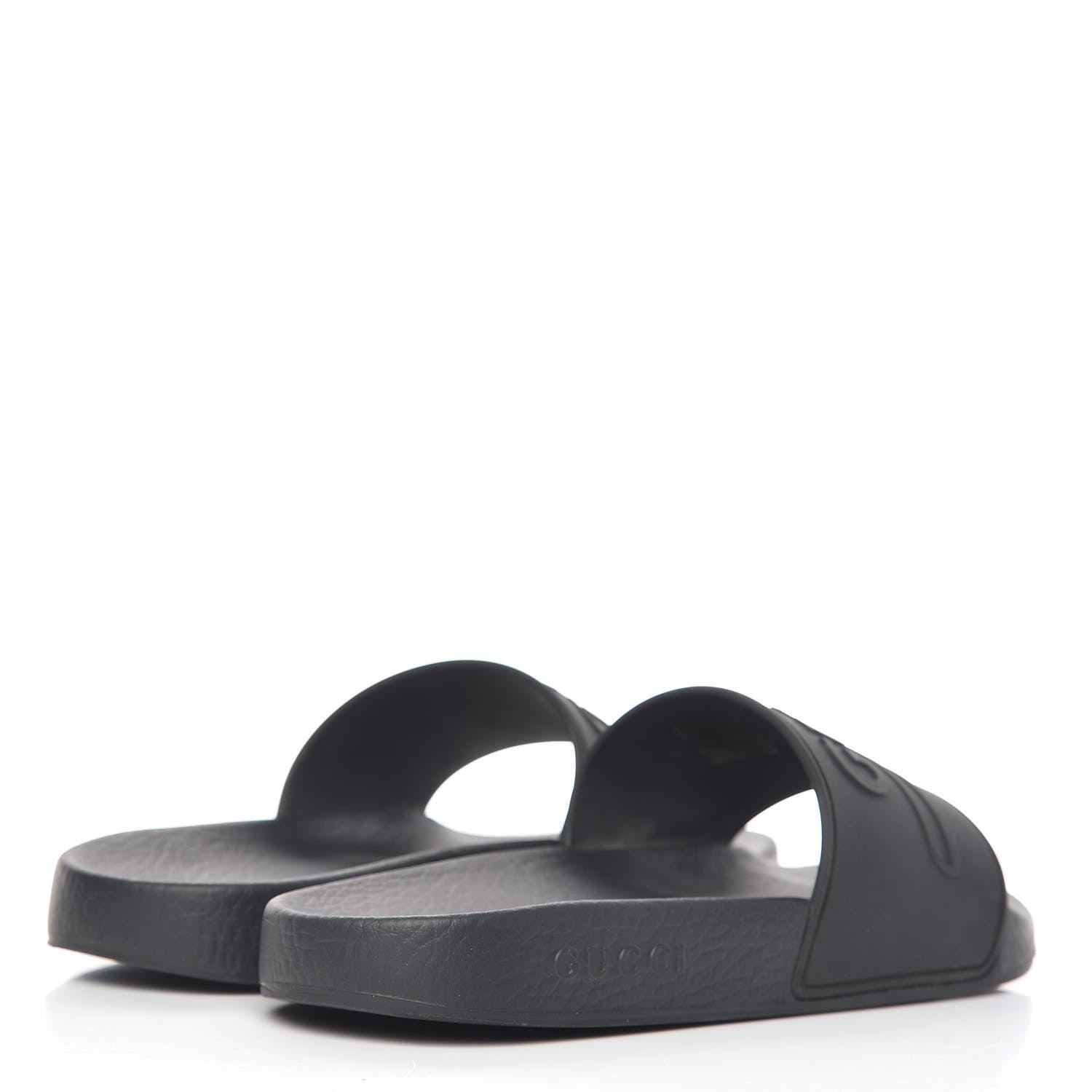 Gucci Rubber Logo Stamped Mens Slide Sandals 5 Black 4 of 8
