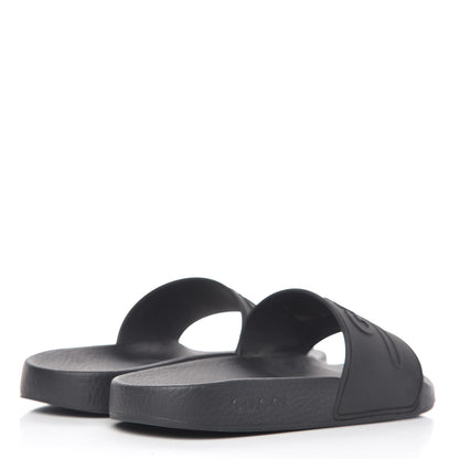 Gucci Rubber Logo Stamped Mens Slide Sandals 5 Black 4 of 8