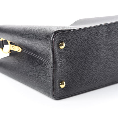 Louis Vuitton Taurillon Capucines MM Black 8 of 9