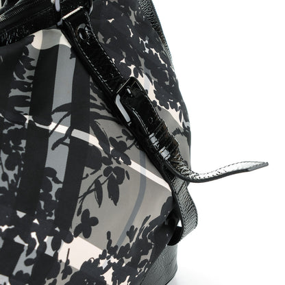 Burberry Nylon Beat Check Floral Large Florence Tote Black 6 of 9