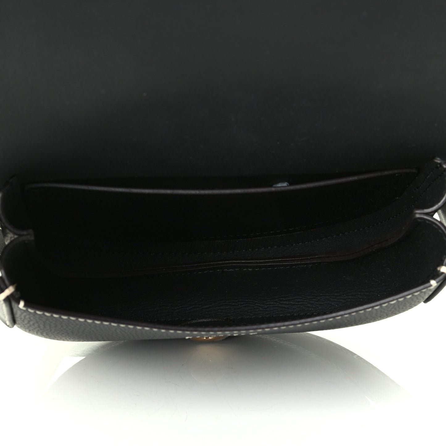 Grained Calfskin Small Darryl Saddle Crossbody Bag Black