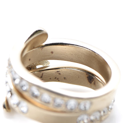 Chanel Crystal CC Ring 5.75 Gold 6 of 8