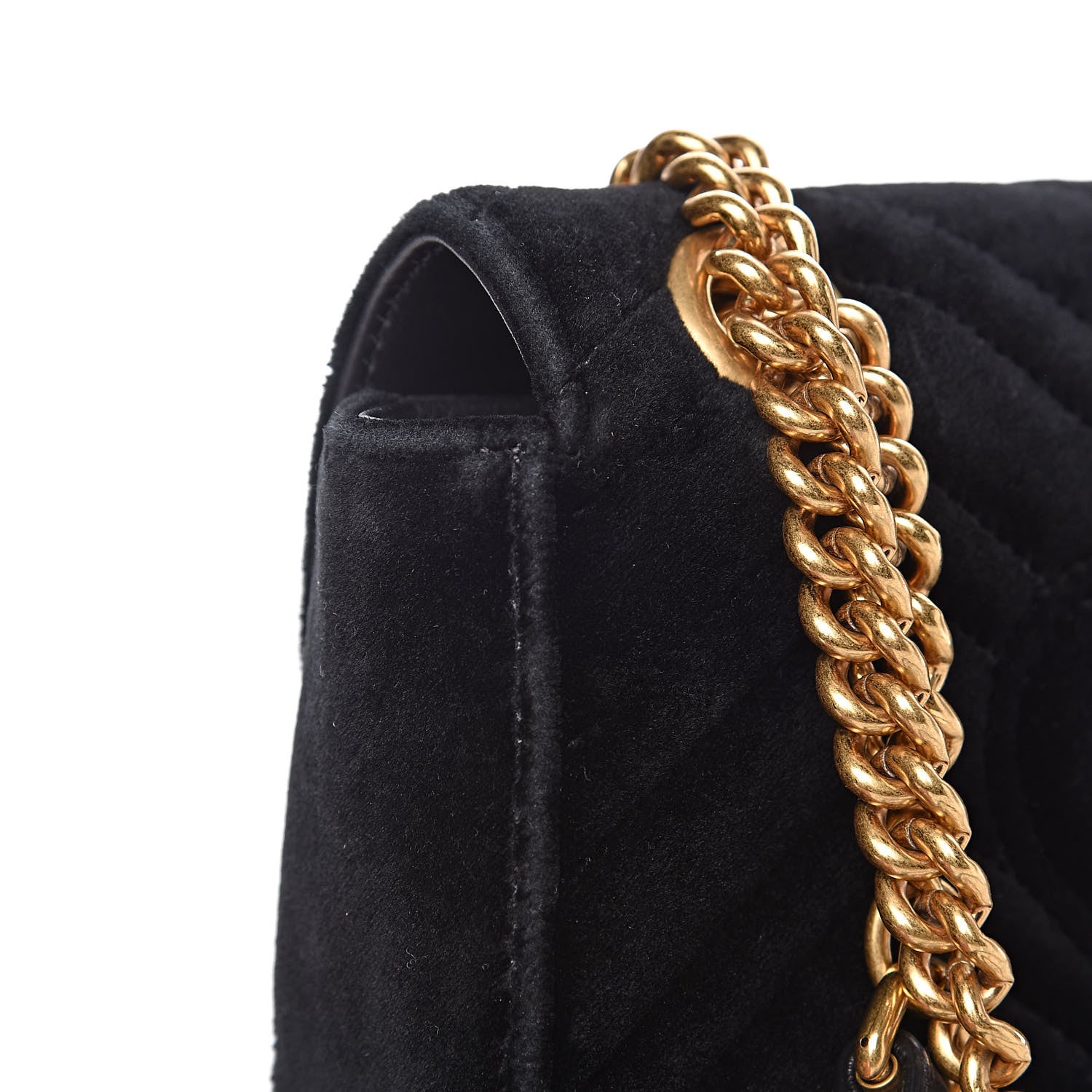 Gucci Velvet Matelasse Mini GG Marmont Shoulder Bag Black 11 of 14