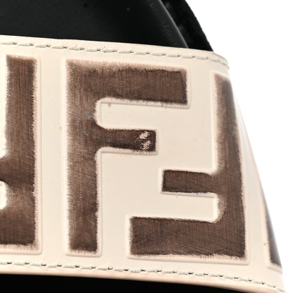 Fendi Calfskin FF Embossed Slide Sandals 37 Camelia Moresco 10 of 11