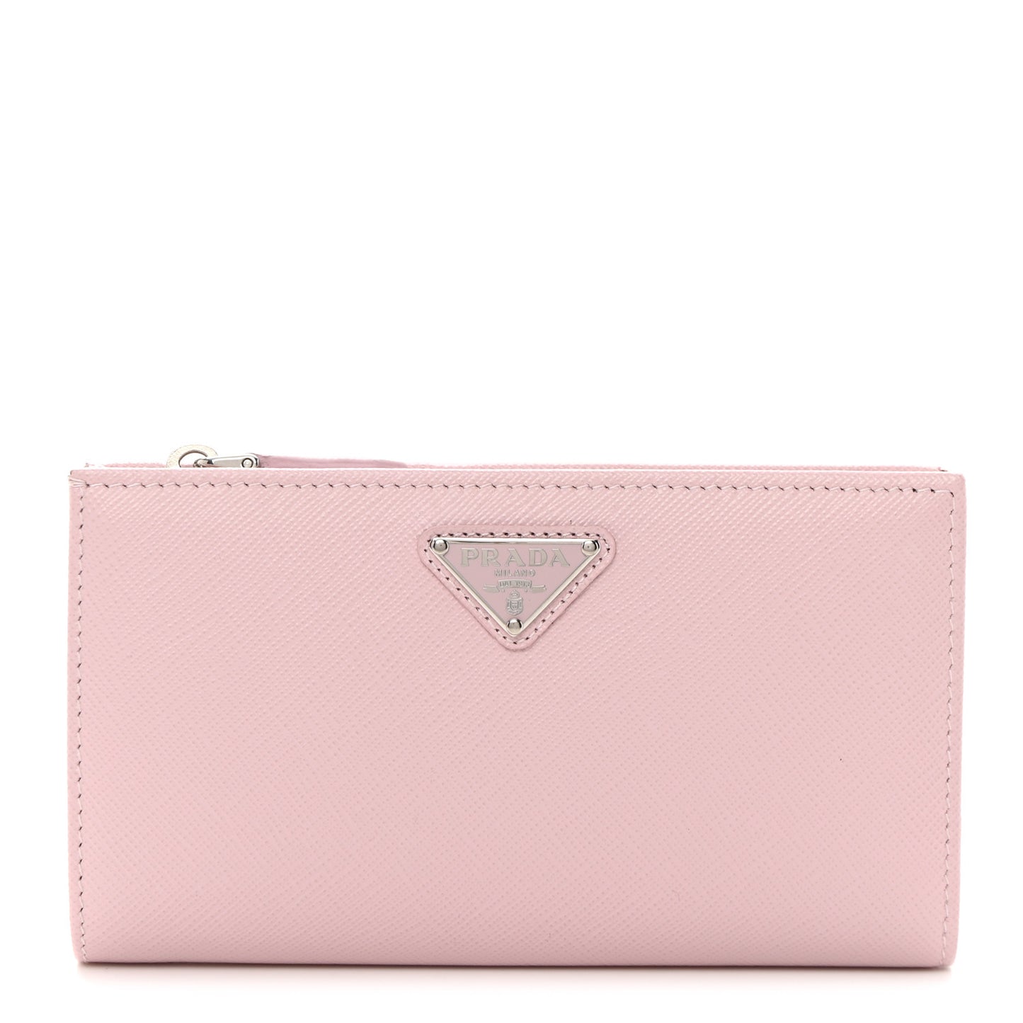 Saffiano Triangle Continental Zip Wallet Alabastro