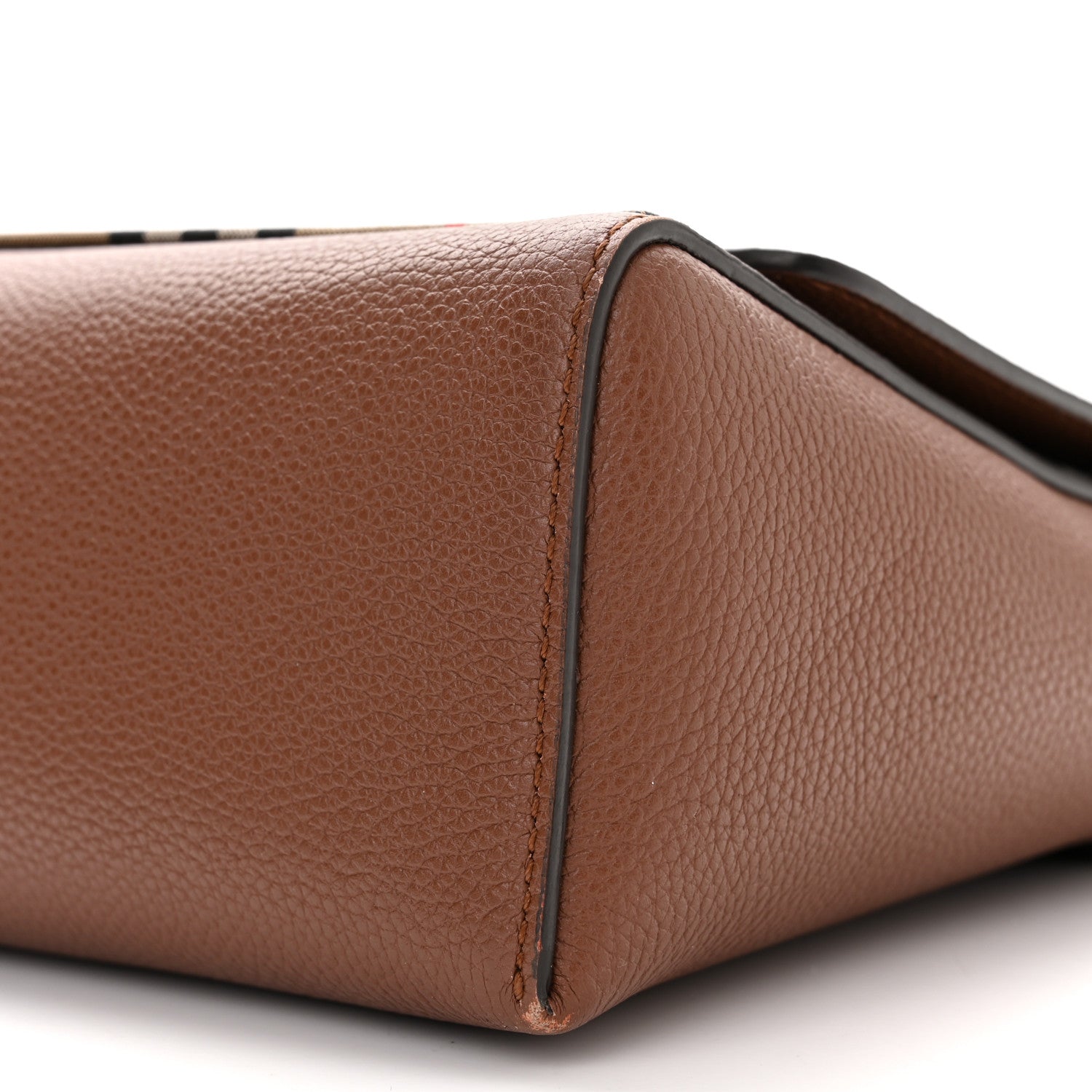 Burberry Calfskin Vintage Check Note Crossbody Bag Tan 9 of 9