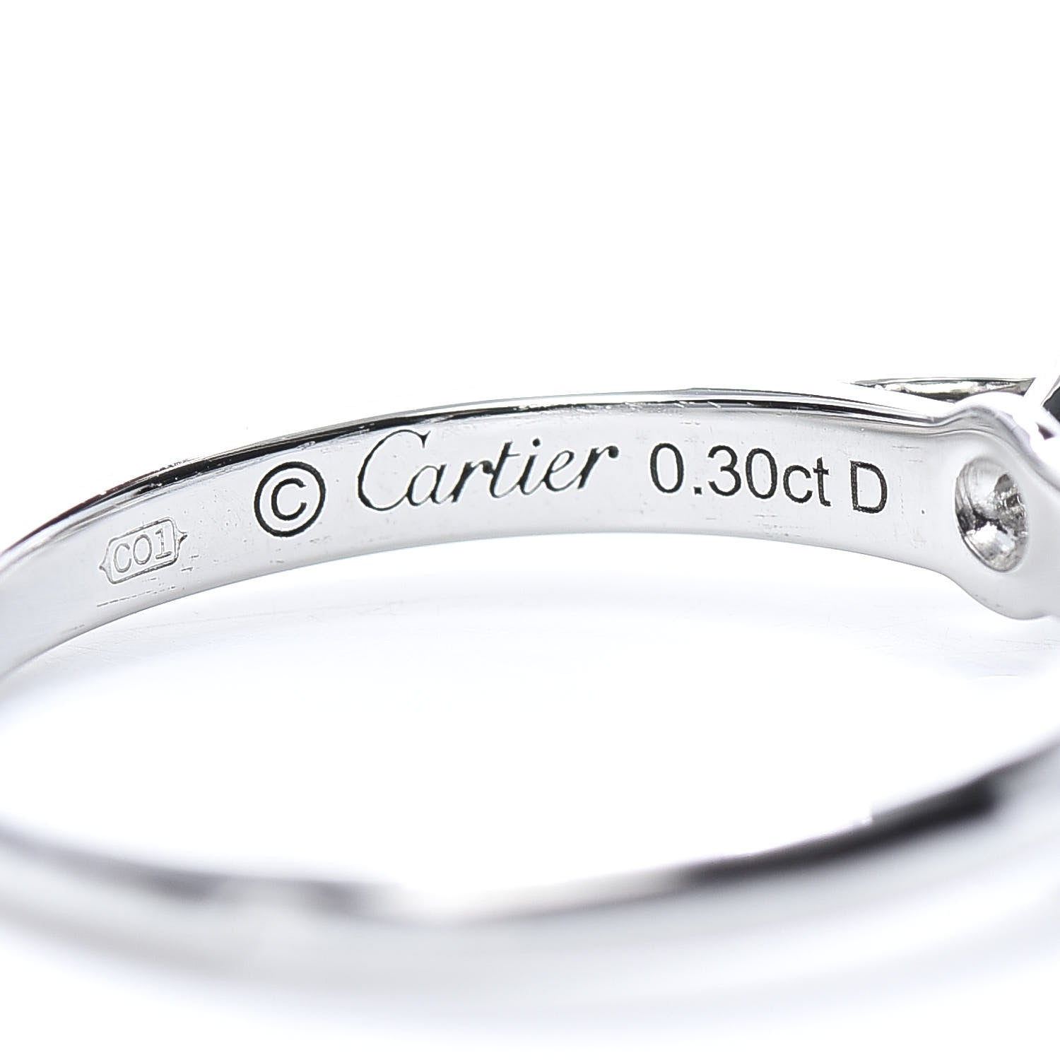 Cartier Platinum Diamond .30ct 1895 Solitaire Engagement Ring 48 4.5 5 of 8