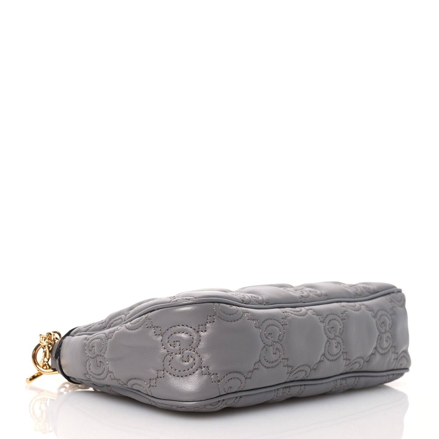 Calfskin GG Matelasse Chain Handbag Dusty Grey Natural