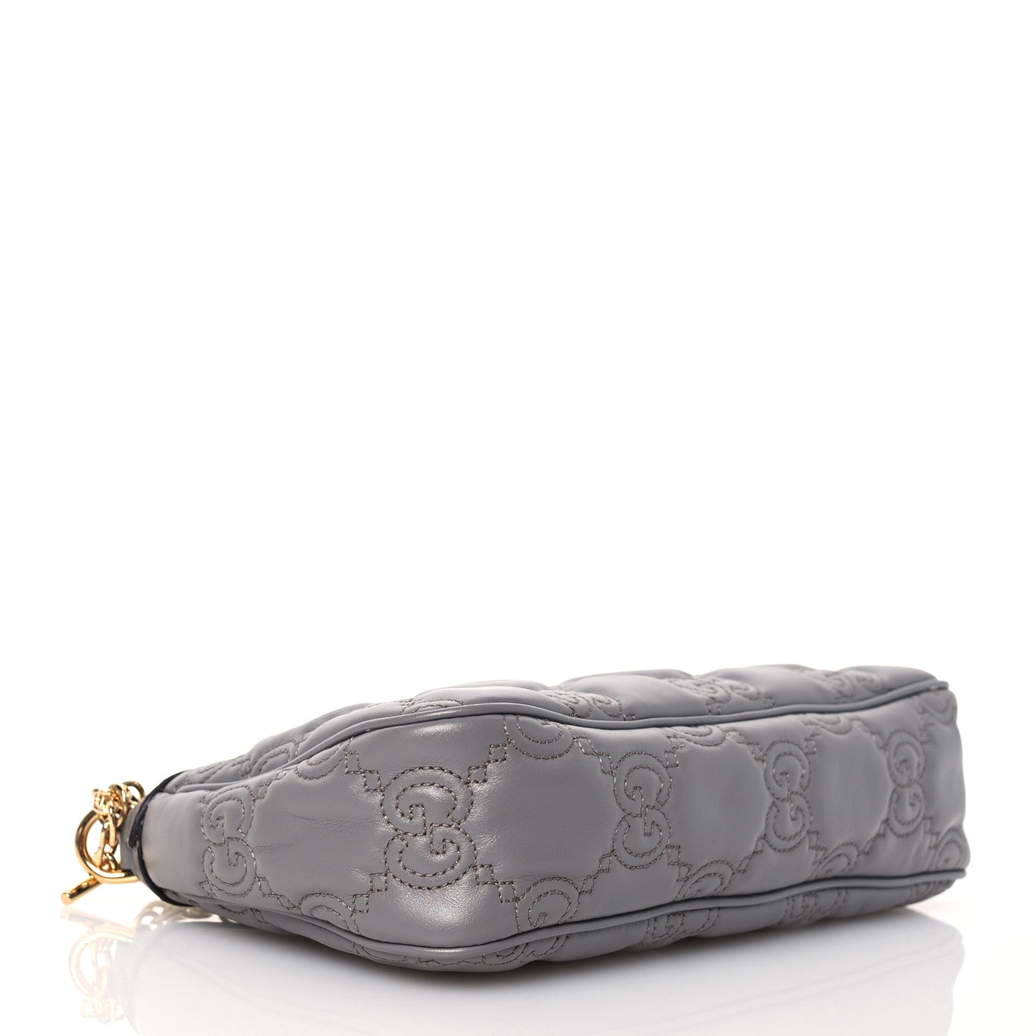 Gucci Calfskin GG Matelasse Chain Handbag Dusty Grey Natural 4 of 12