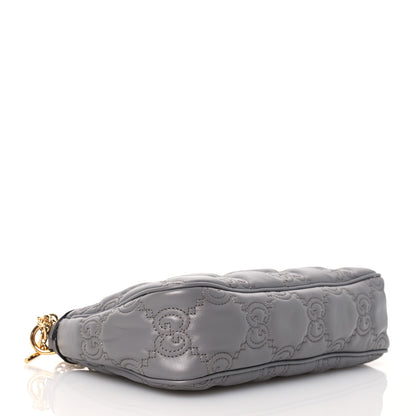 Gucci Calfskin GG Matelasse Chain Handbag Dusty Grey Natural 4 of 12
