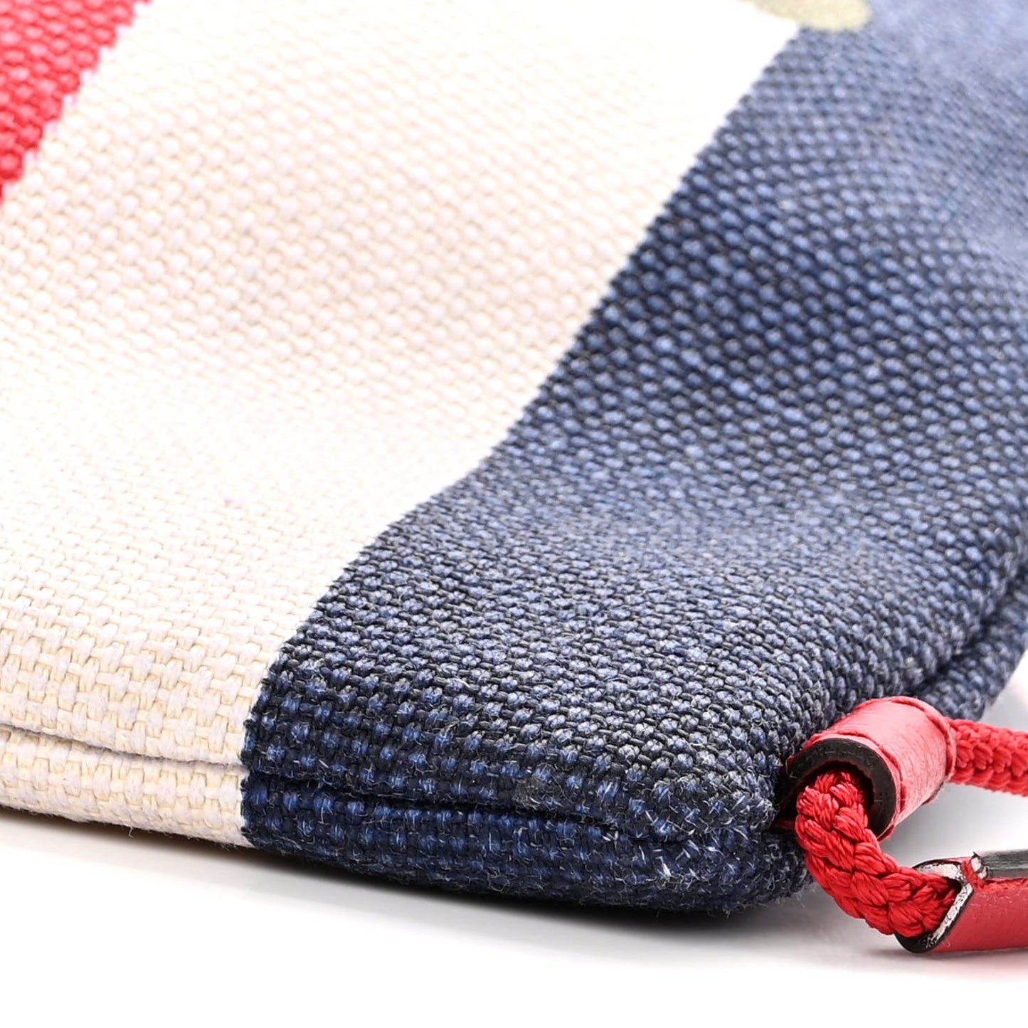 Canvas Logo Sylvie Stripe Drawstring Backpack Red