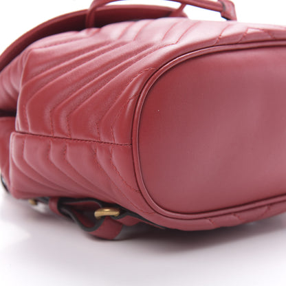 Gucci Calfskin Matelasse GG Marmont Flap Backpack Hibiscus Red 8 of 10