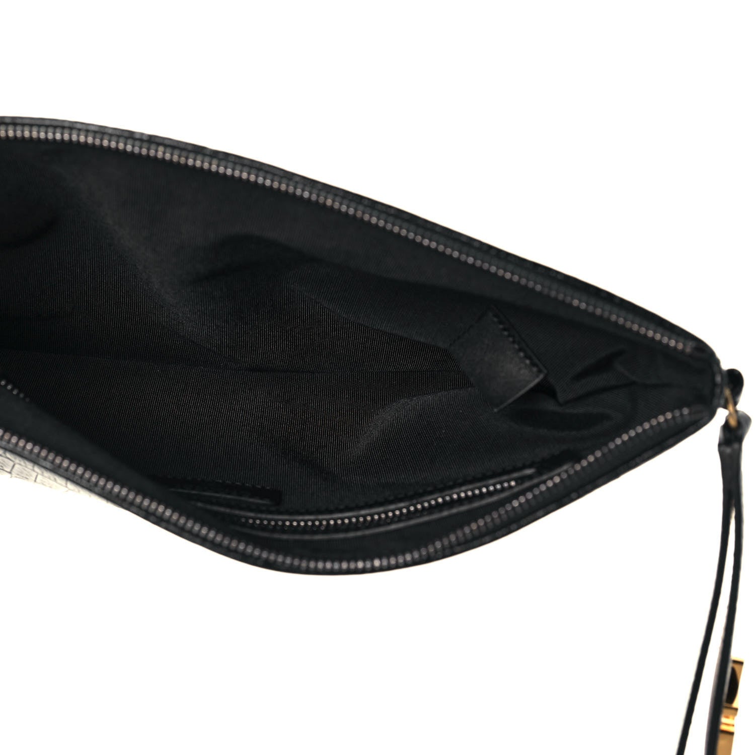 Chanel Calfskin Crocodile Embossed Quilted Medium Gabrielle Cosmetic Case Black 5 of 13