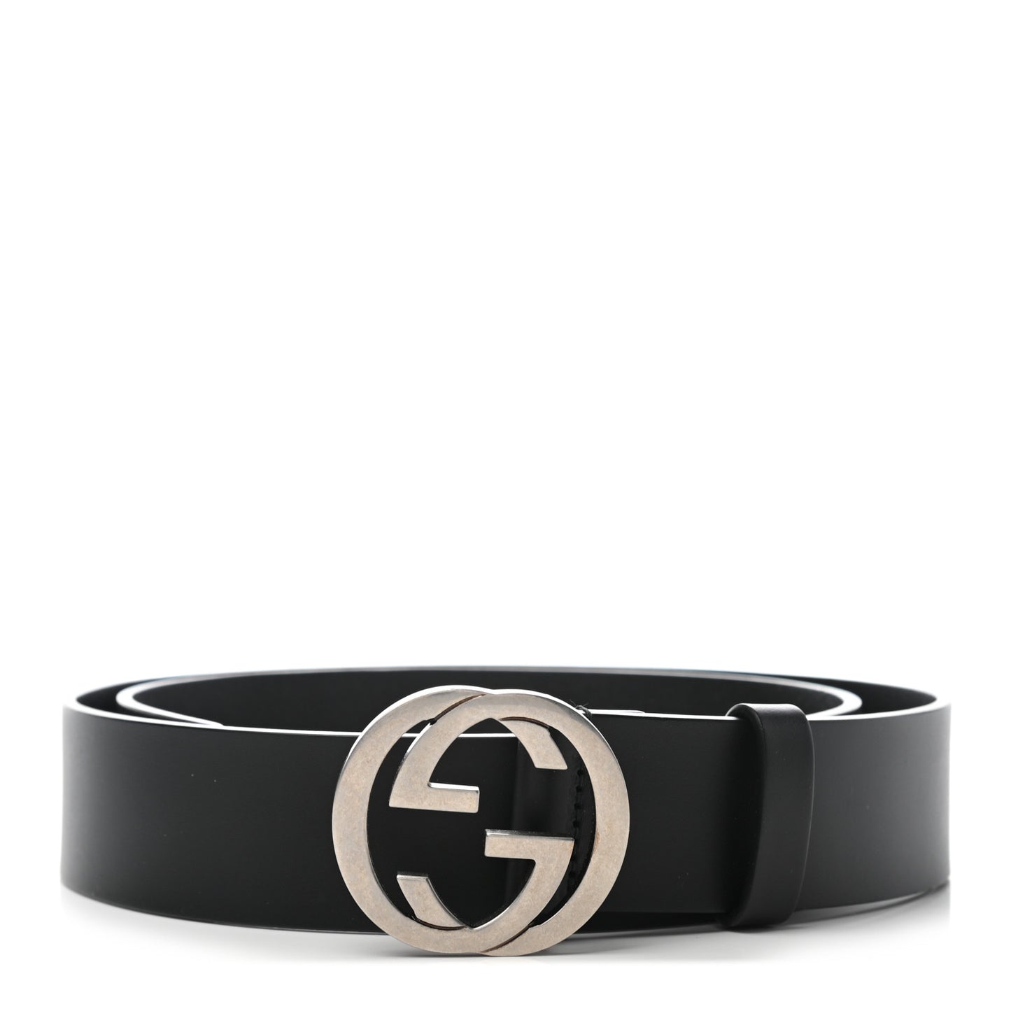 Selleria Calfskin Nickel Interlocking G 37mm Belt 90 36 Black
