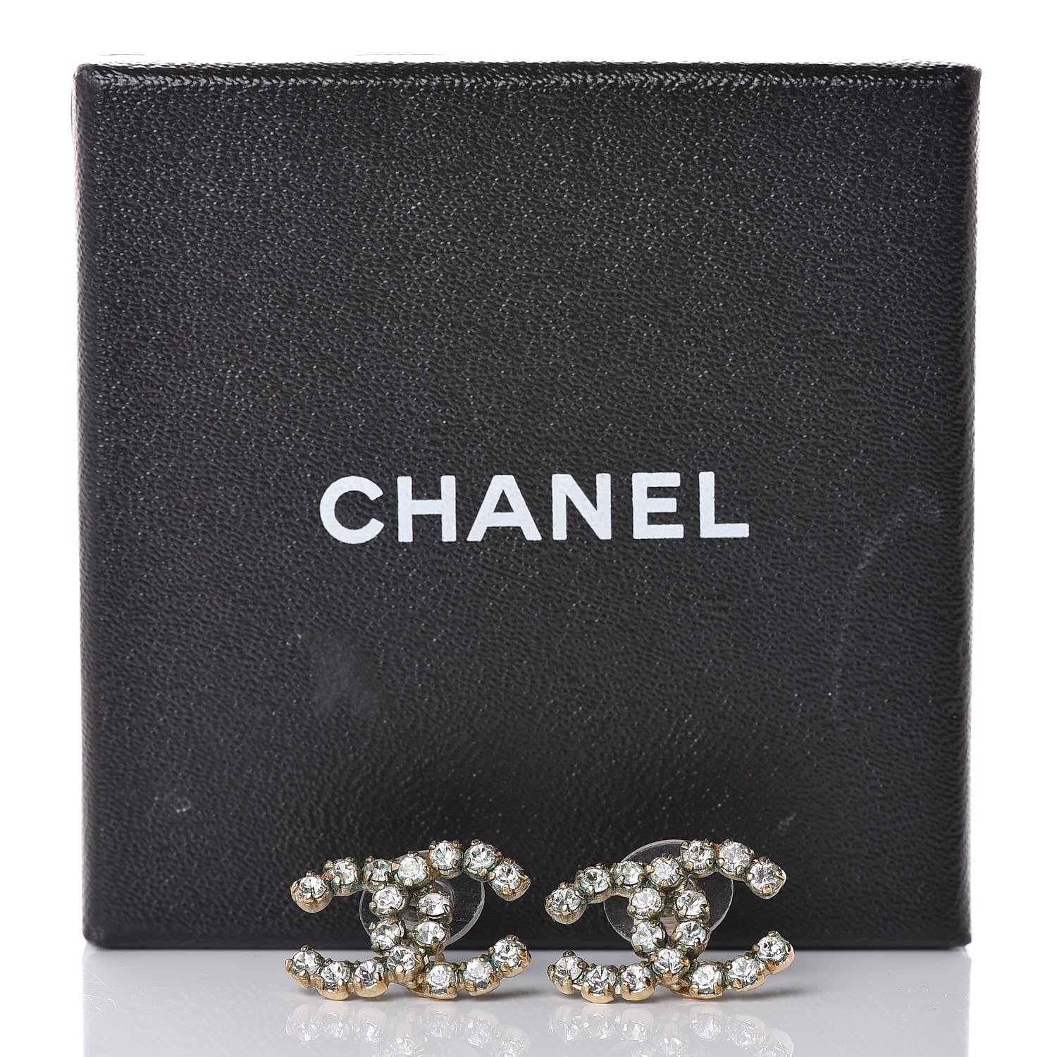 Chanel Crystal CC Earrings Gold 10 of 10