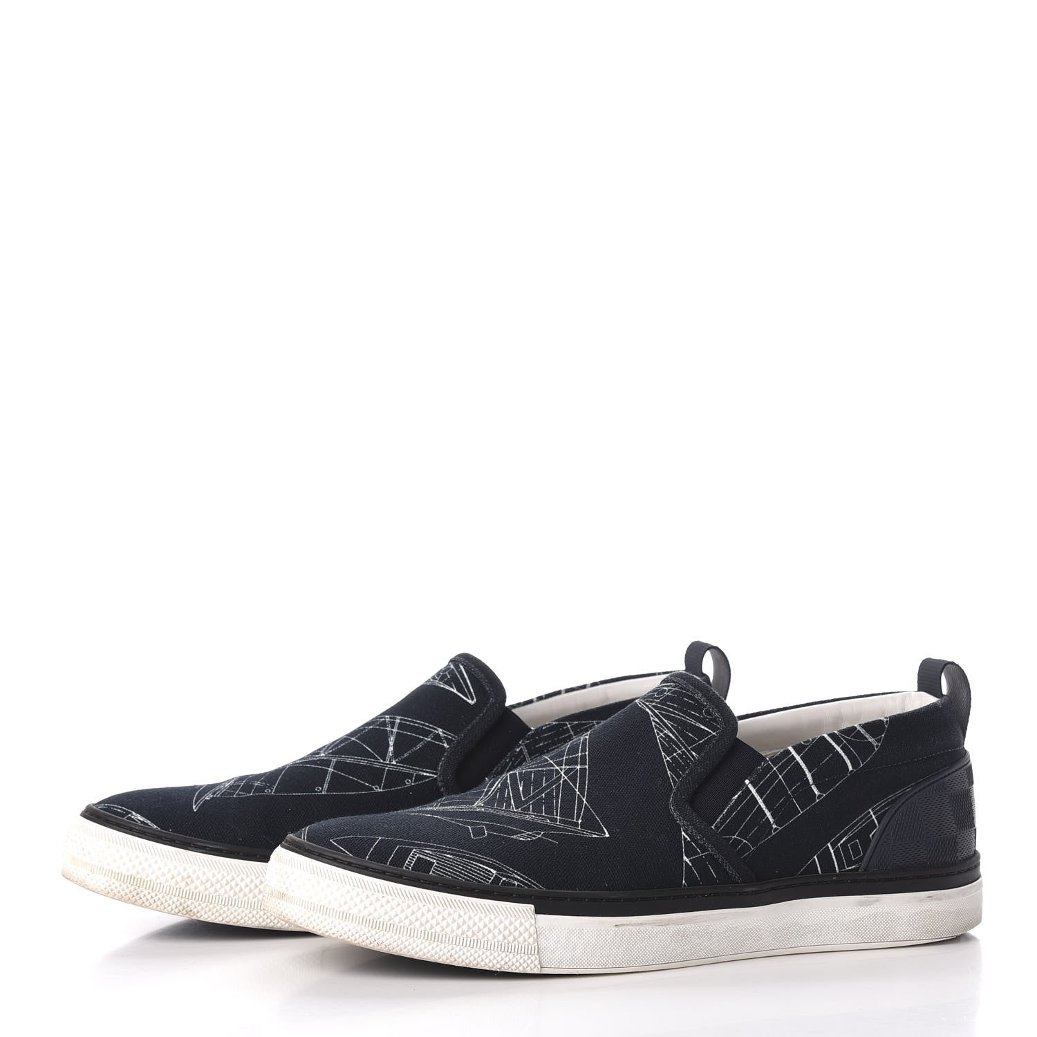 Louis Vuitton Canvas Victory Boats Slip On Sneakers 6.5 Pacific Blue 2 of 13