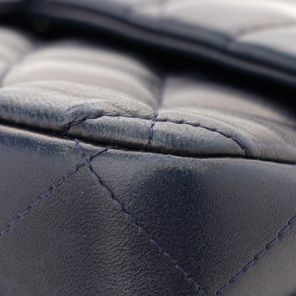 Chanel Lambskin Quilted Jumbo Double Flap Navy 12 of 14