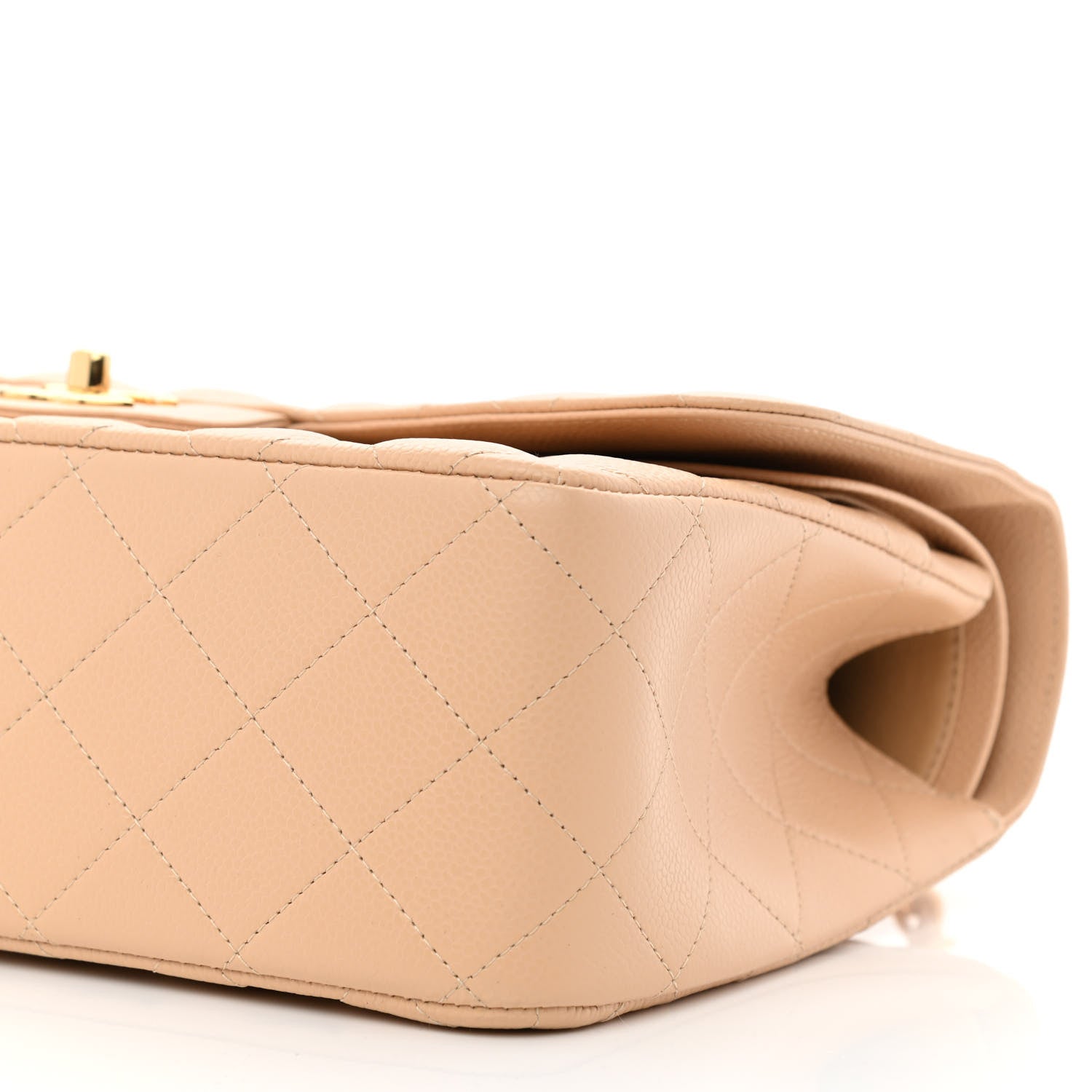 Chanel Caviar Quilted Jumbo Double Flap Beige 10 of 11