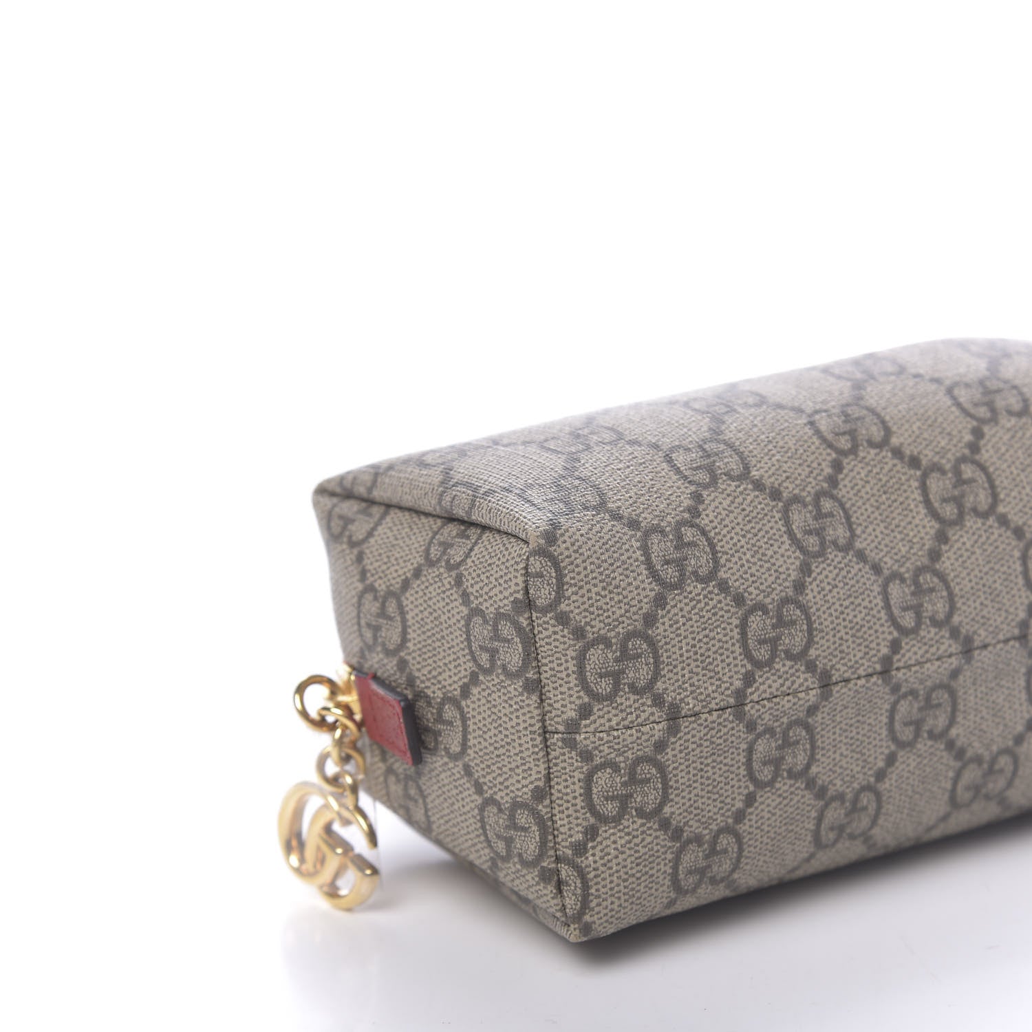 Gucci Soft GG Supreme Monogram Calfskin Small Ophidia Cosmetic Case Beige Ebony Hibiscus Red 10 of 11