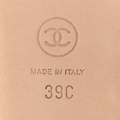 Chanel Lambskin CC Logo Thong Sandals 39 Light Brown 7 of 9