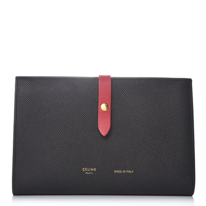 Celine Grained Calfskin Large Multifunction Strap Wallet Black 1 of 7