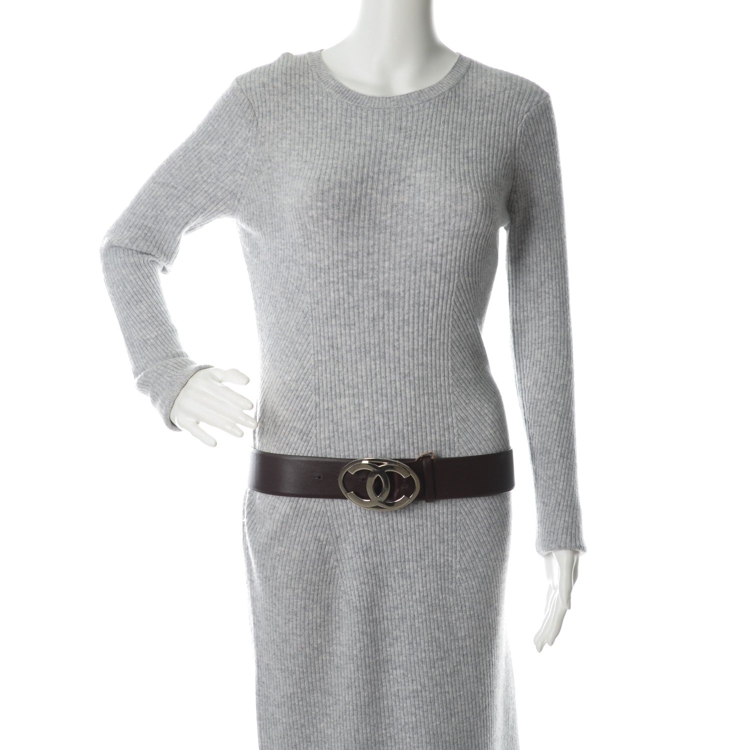 Chanel Calfskin CC Belt 105 42 Dark Brown 2 of 8