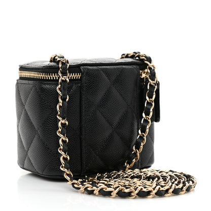 Chanel Caviar Quilted Mini Vanity Case With Chain Black 3 of 11