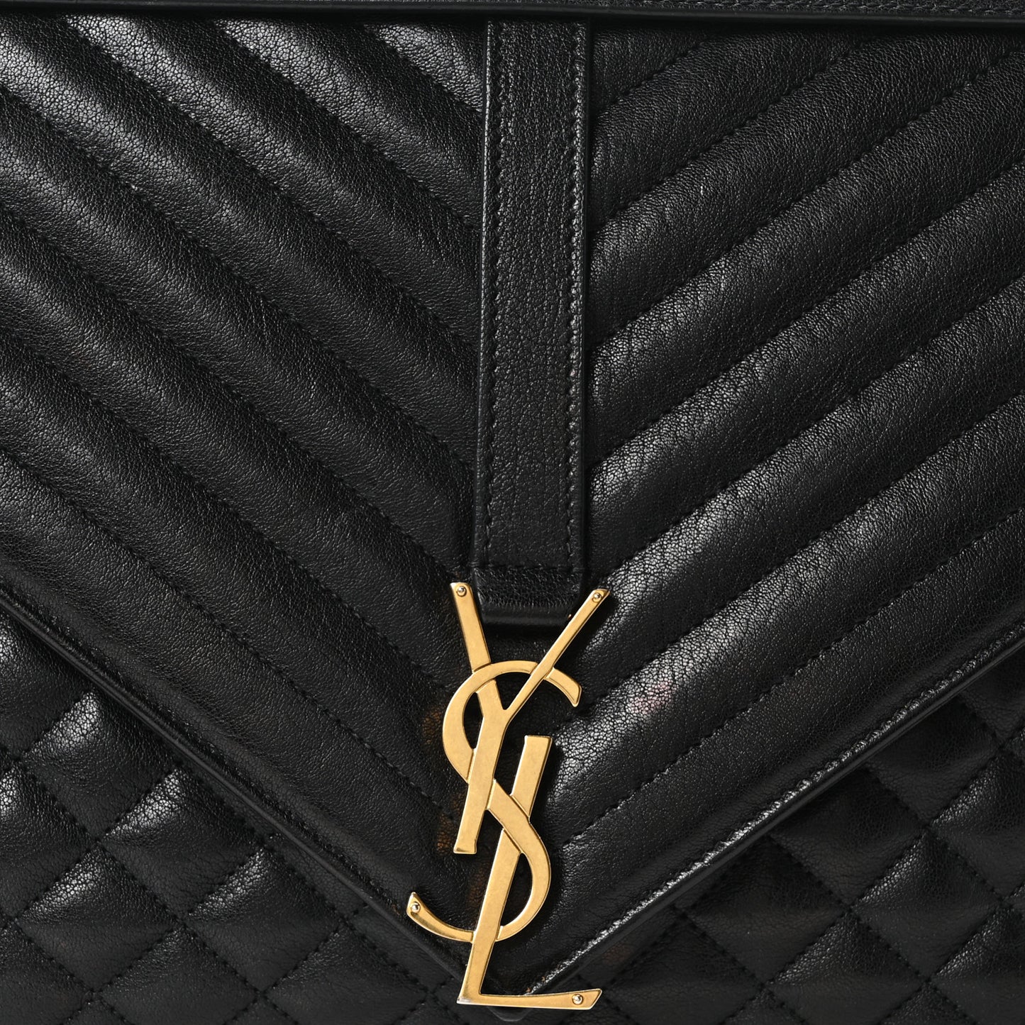 Goatskin Mixed Matelasse Triquilt Large Monogram Satchel Black