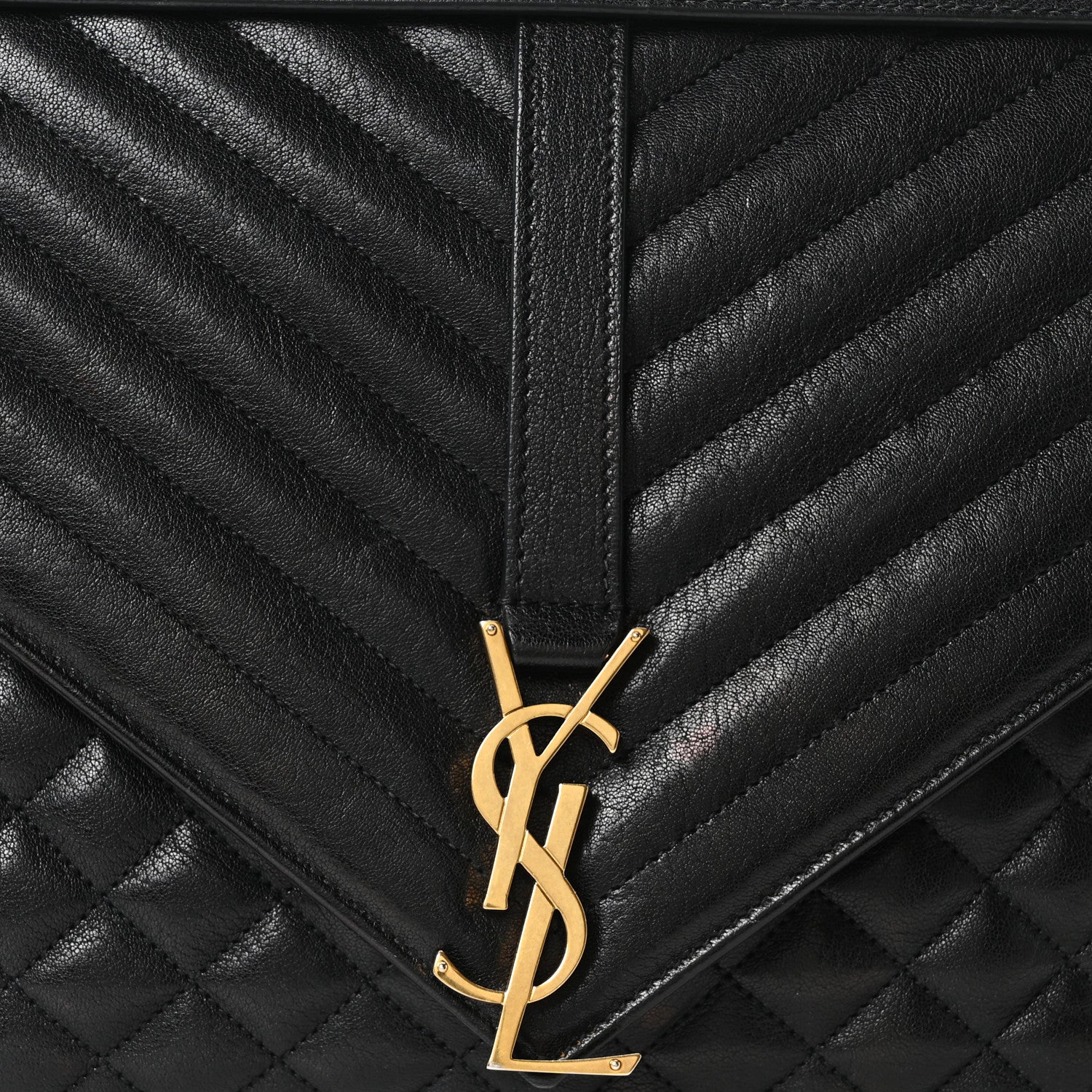 Saint Laurent Goatskin Mixed Matelasse Triquilt Large Monogram Satchel Black 8 of 10