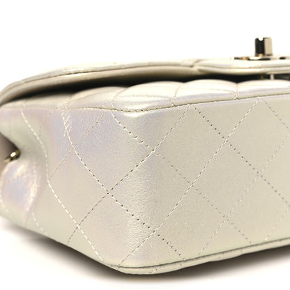 Chanel Iridescent Lambskin Quilted Mini Rectangular Flap Ivory 9 of 11