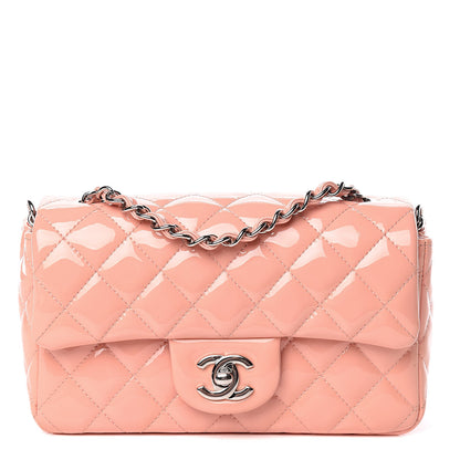Chanel Patent Calfskin Quilted Mini Rectangular Flap Light Pink 1 of 15