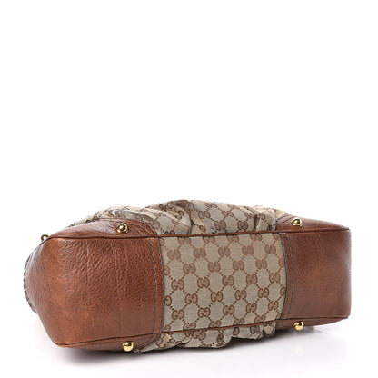 Gucci Monogram Medium Jockey Hobo Brown 4 of 13