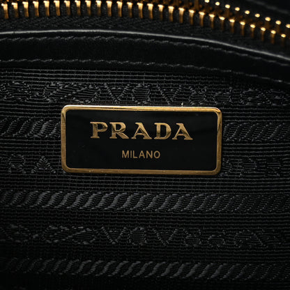 Prada Tessuto Nylon Soft Calf Double Zip Crossbody Bag Black 8 of 11