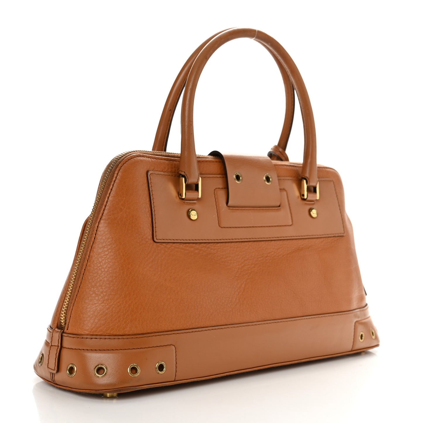 Grained Calfskin Street Chic Top Handle Bag Brown