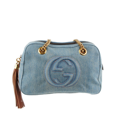 Gucci Denim Small Soho Bowler Blue 1 of 7