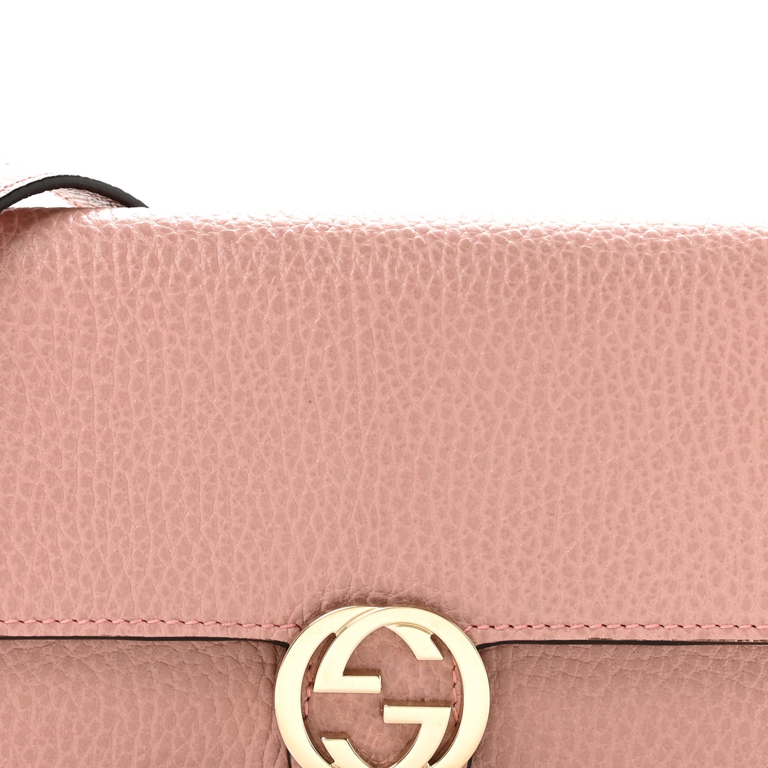 Gucci Dollar Calfskin Interlocking G Chain Wallet Soft Pink 8 of 12