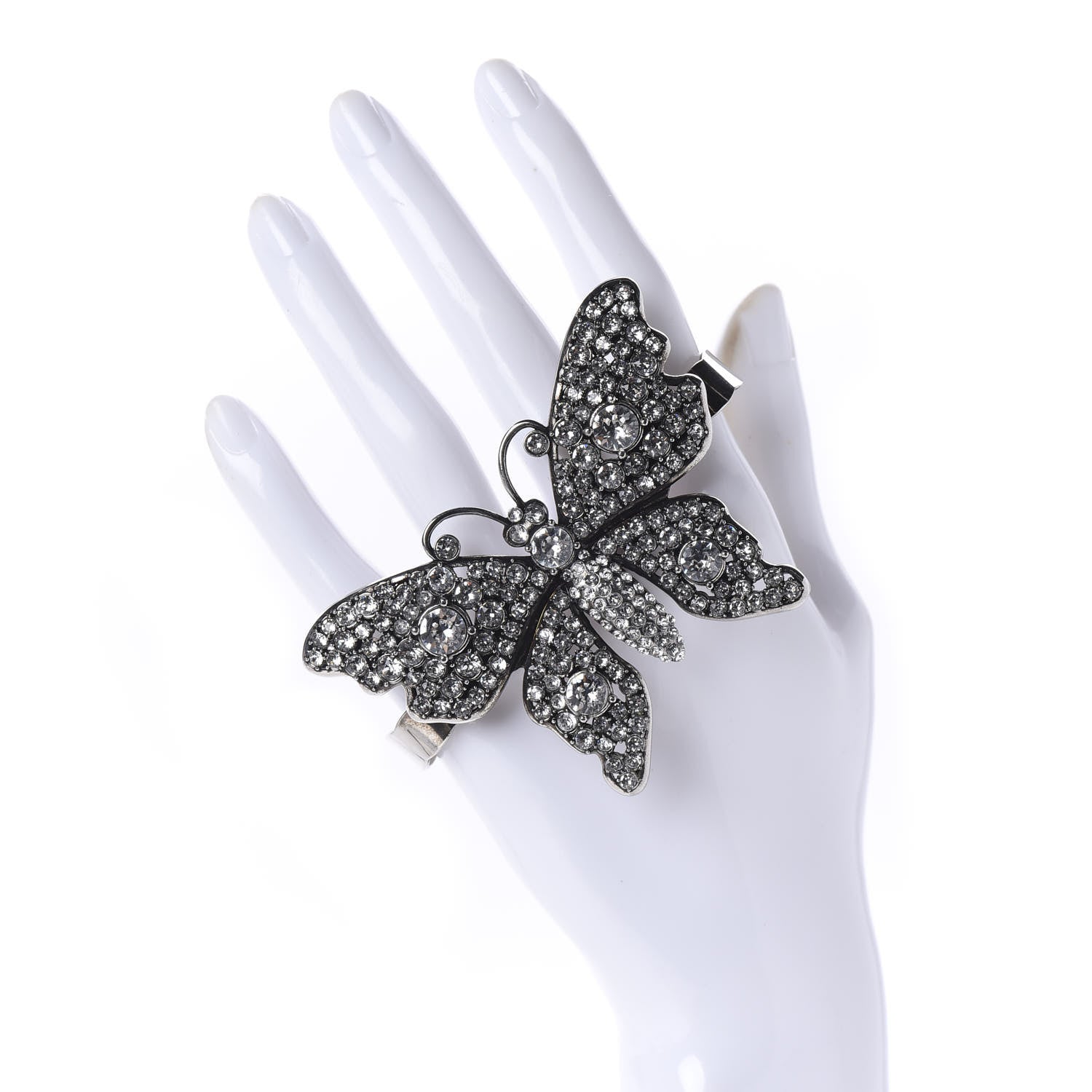 Gucci Crystal Studded Butterfly Palm Cuff 2 of 5