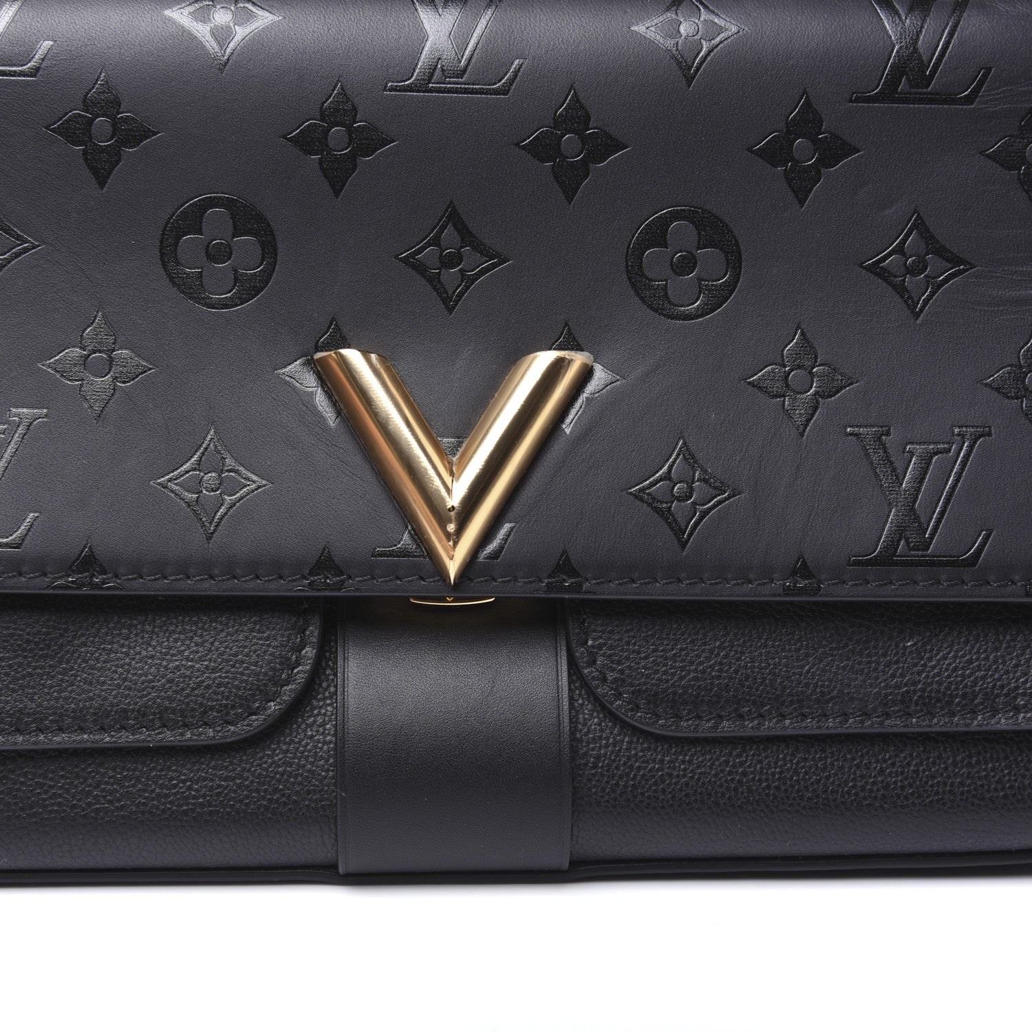 Louis Vuitton Monogram Cuir Plume Ecume Very Chain Bag Black 15 of 19